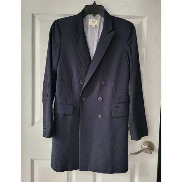 Boy. Band Of Outsiders Wool Double Breasted Elbow Pads Navy Blazer S - Picture 1 of 9